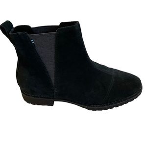 TOMS Womens Boots Shoes Size 8 Medium Black Suede Cleo Chelsea Ankle Bootie